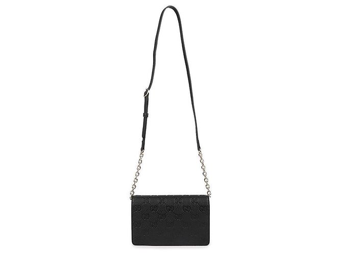 Gucci GG Emblem Chain Shoulder Bag Nero - vista 5