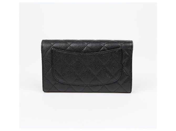 Chanel Cartera Larga Clásica de Caviar Negro - vista 3