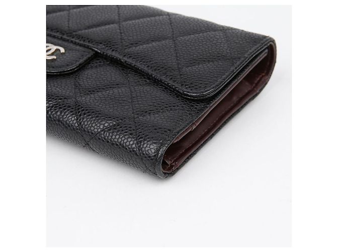 Chanel Cartera Larga Clásica de Caviar Negro - vista 6