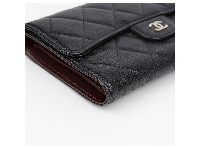 Chanel Cartera Larga Clásica de Caviar Negro - vista 7