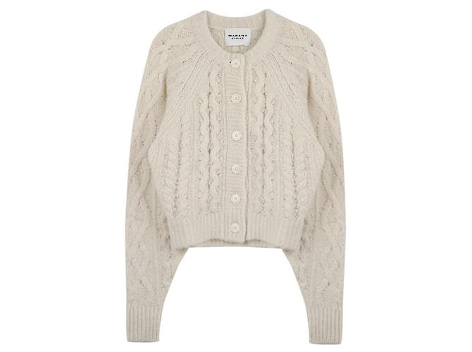 Isabel Marant Strickjacke mit Zopfmuster Weiß - Ansicht 3