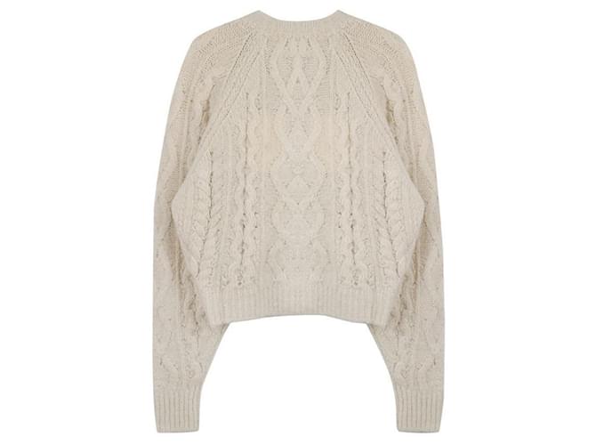 Isabel Marant Strickjacke mit Zopfmuster Weiß - Ansicht 4