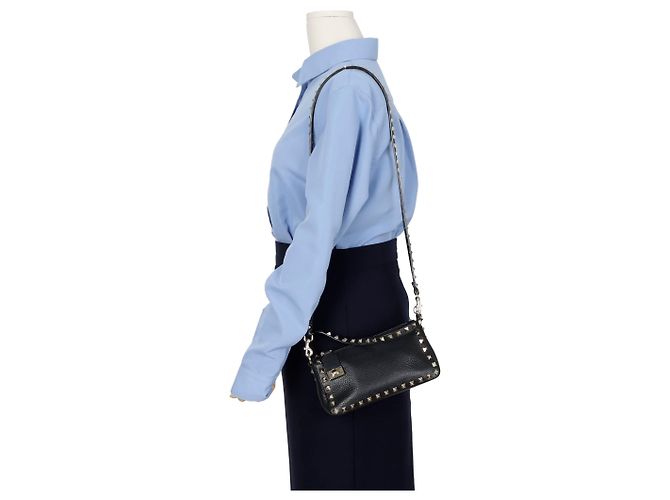 Valentino Bolso de Hombro Rockstud Small Tote Negro - vista 12