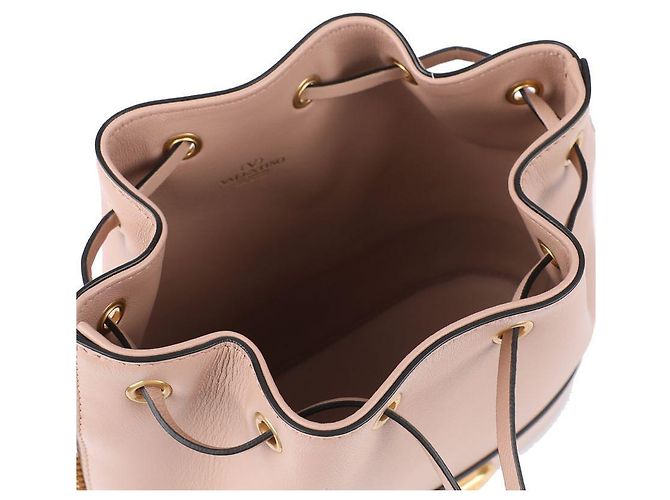 Valentino Logo-Ketten-Eimer Tasche Pink - Ansicht 8