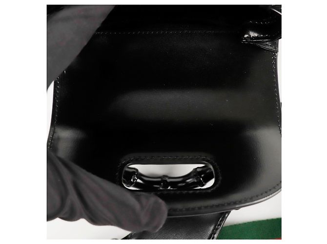 Bamboo Gucci Borsa a spalla mini in bambù con manico superiore Nero - vista 10