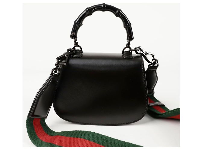 Bamboo Gucci Borsa a spalla mini in bambù con manico superiore Nero - vista 4