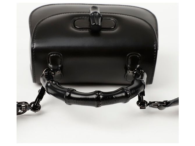 Bamboo Gucci Borsa a spalla mini in bambù con manico superiore Nero - vista 6