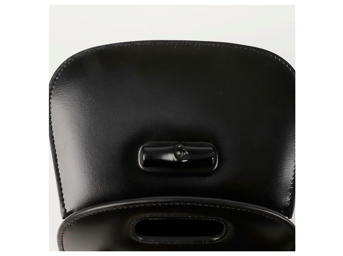 Bamboo Gucci Borsa a spalla mini in bambù con manico superiore Nero - vista 9