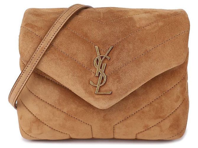 Saint Laurent Bolsa de brinquedo em camurça acolchoada Marrom - vista 3