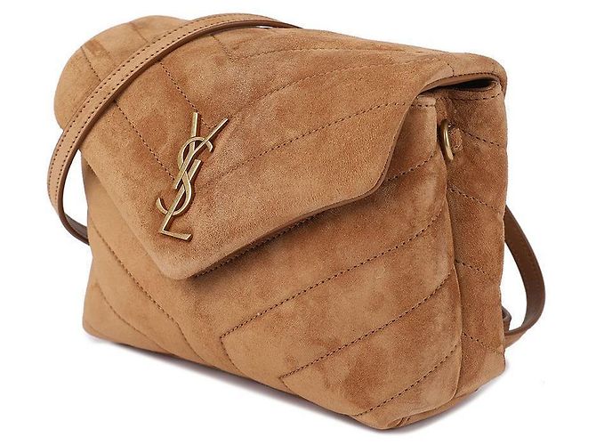Saint Laurent Bolsa de brinquedo em camurça acolchoada Marrom - vista 4