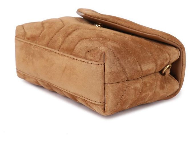 Saint Laurent Bolsa de brinquedo em camurça acolchoada Marrom - vista 6