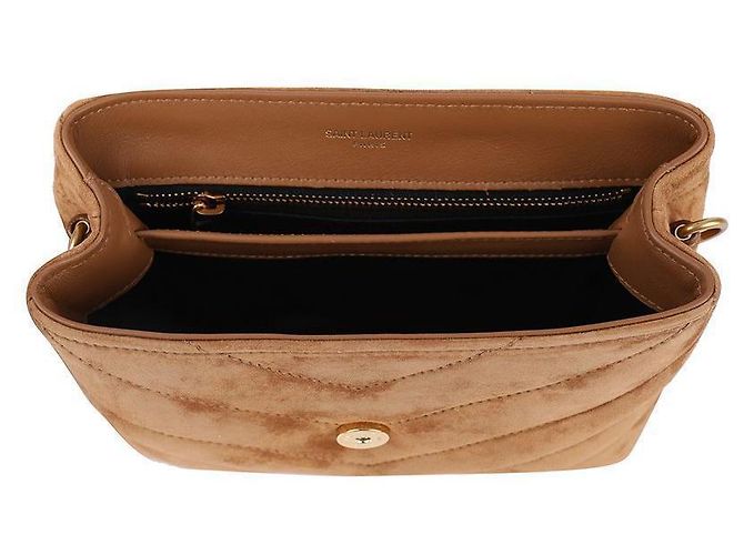 Saint Laurent Bolsa de brinquedo em camurça acolchoada Marrom - vista 7