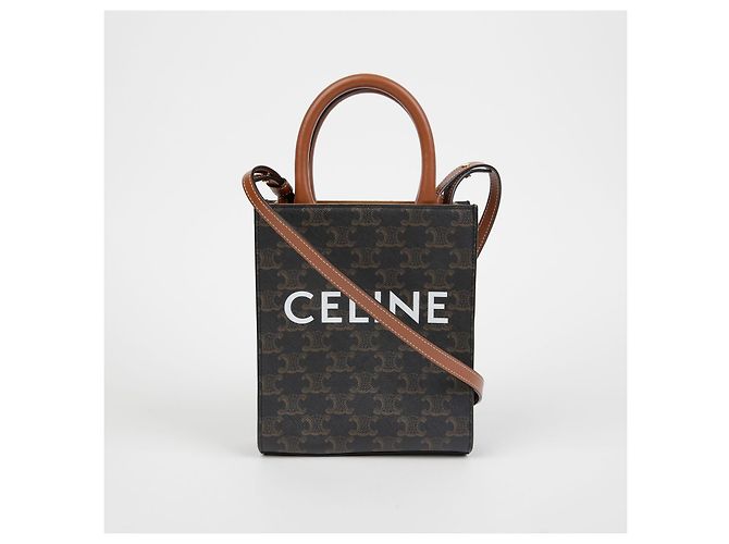 Triomphe Céline Bolso tote mini vertical Castaño - vista 2