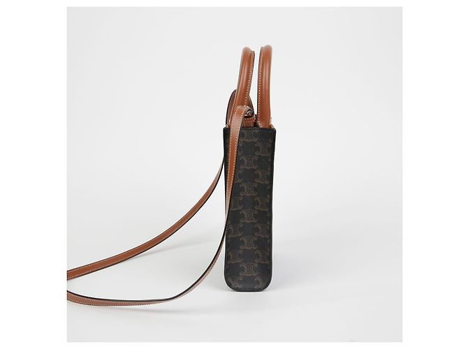 Triomphe Céline Bolso tote mini vertical Castaño - vista 4
