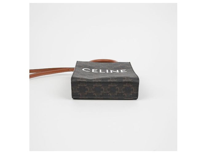Triomphe Céline Bolso tote mini vertical Castaño - vista 5