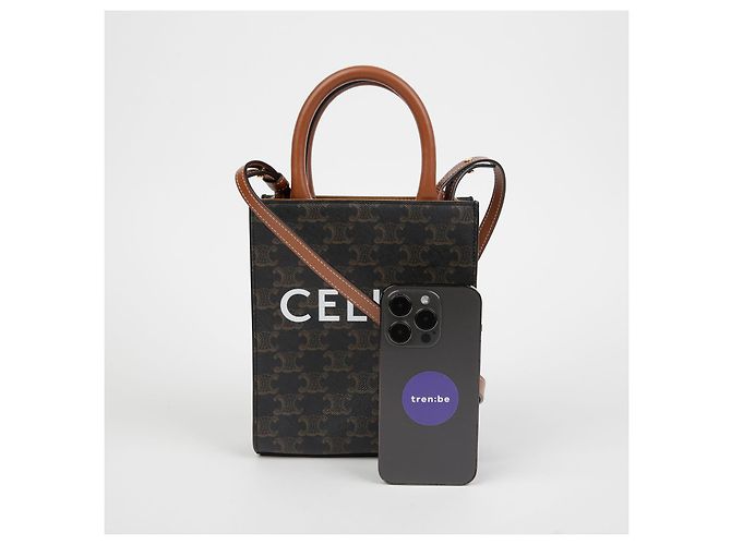 Triomphe Céline Bolso tote mini vertical Castaño - vista 6
