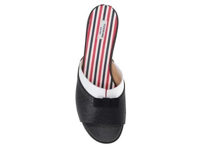 Thom Browne Slide de couro com detalhe de gola em laço - vista 7
