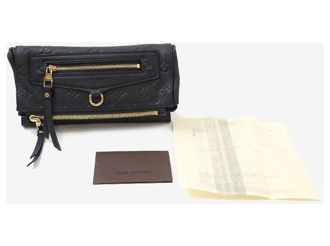 Louis Vuitton Clutch Pieghevole Petite Malle Monogram Empreinte Nero - vista 8