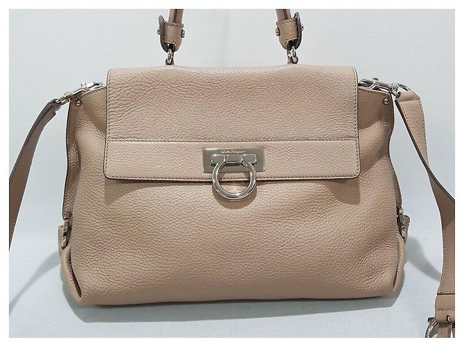 Salvatore Ferragamo Borsa Gancini Sofia Marrone - vista 2