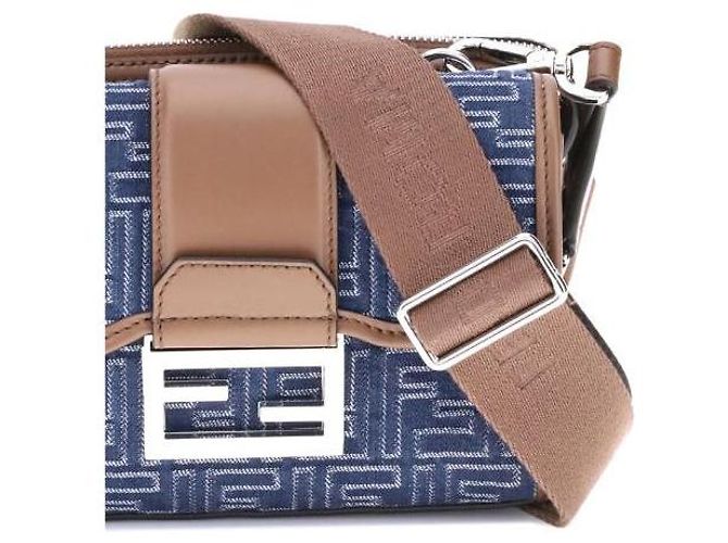 Fendi Borsa Baguette in Denim Jacquard Doppio Multicolore - vista 7