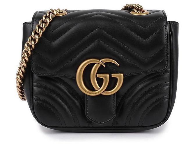 Gucci Borsa a Spalla GG Marmont Mini Nero - vista 3