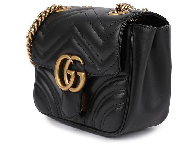 Gucci Borsa a Spalla GG Marmont Mini Nero - vista 4