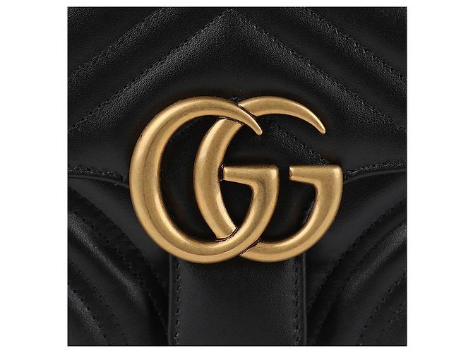 Gucci Borsa a Spalla GG Marmont Mini Nero - vista 9