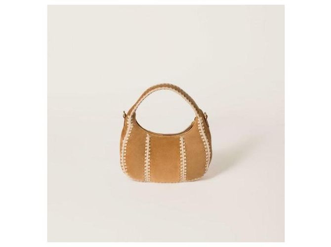 Miu Miu Borsa Wander in suede all'uncinetto Marrone - vista 6