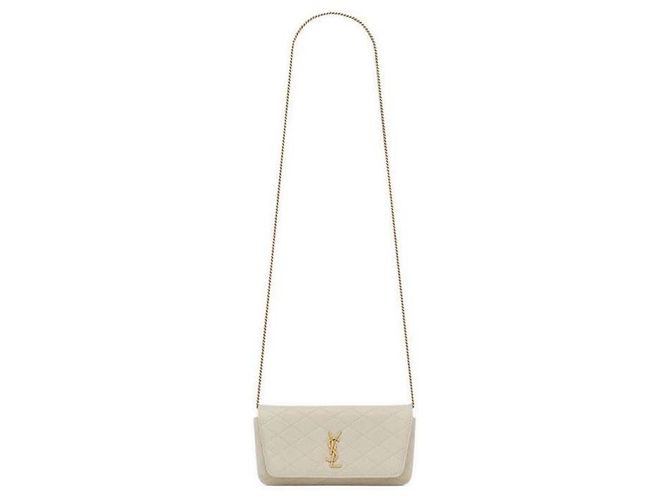 Saint Laurent Leather Crossbody Bag Bianco - vista 4
