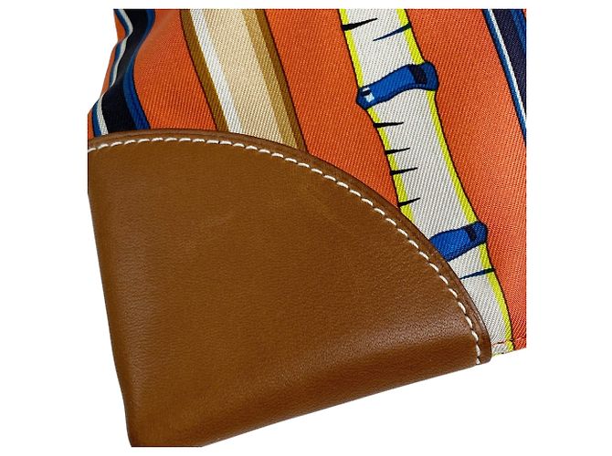 Borsa a Spalla Hermès Silky City PM Les Cannes Cane Multicolore Arancione - vista 4