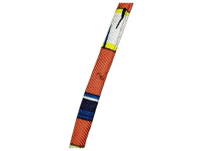 Borsa a Spalla Hermès Silky City PM Les Cannes Cane Multicolore Arancione - vista 5