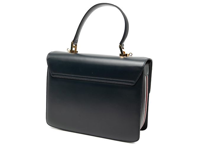 Bolsa Gucci em couro de bezerro azul com fecho Turnlock Sideline Azul marinho - vista 2