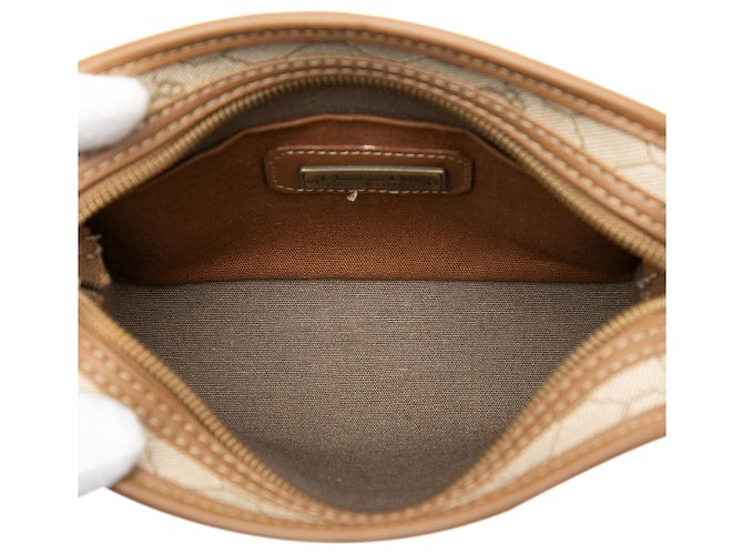Dior braune Honigwaben-beschichtete Canvas-Tasche Beige - Ansicht 4