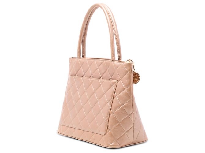 Bolso Medallion de piel de cordero marrón Chanel Castaño Beige - vista 2