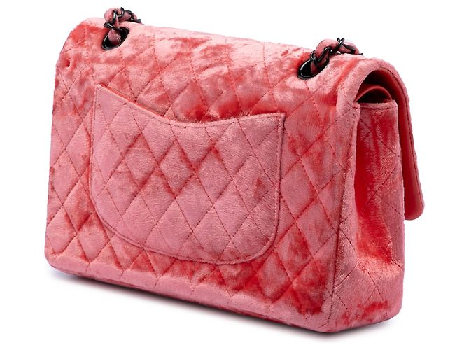 Chanel Rosso Medio Classico in Velluto Doppio - vista 2