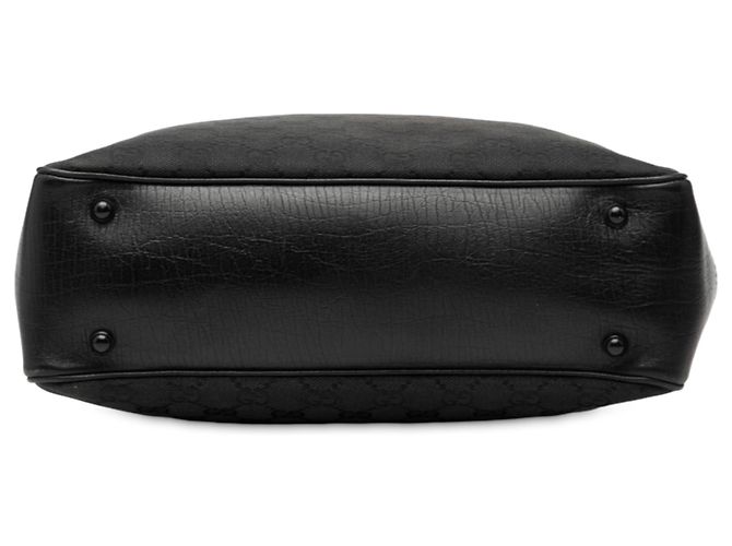 Bamboo Gucci Schwarze GG Canvas Bambus Tote - Ansicht 3