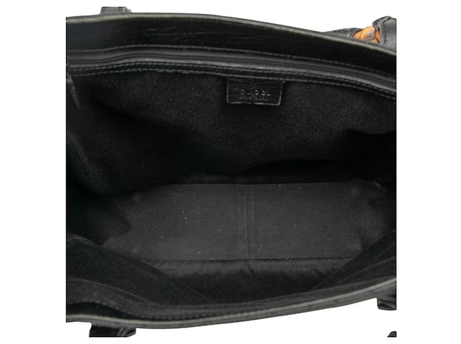 Bamboo Gucci Schwarze GG Canvas Bambus Tote - Ansicht 4