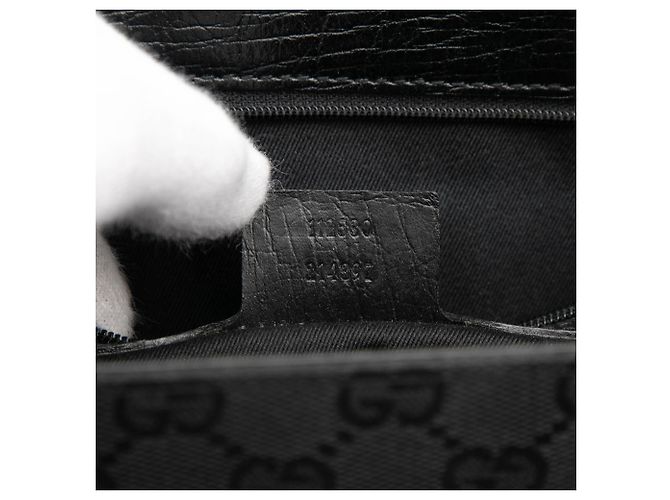 Bamboo Gucci Schwarze GG Canvas Bambus Tote - Ansicht 6