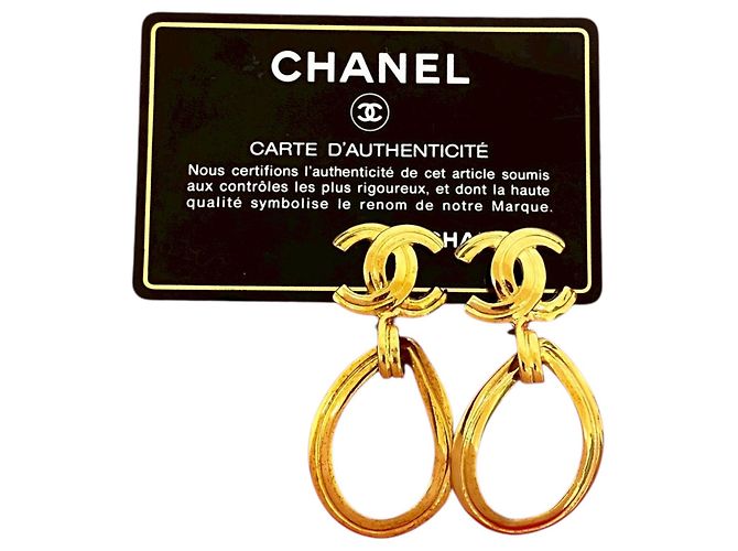 Goldene CC Loop-Ohrclips von Chanel - Ansicht 7