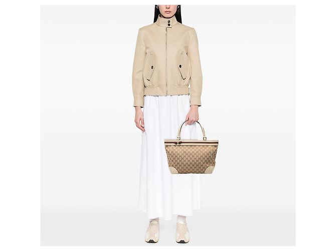 Gucci Mayfair Tote aus beigem GG Canvas - Ansicht 7