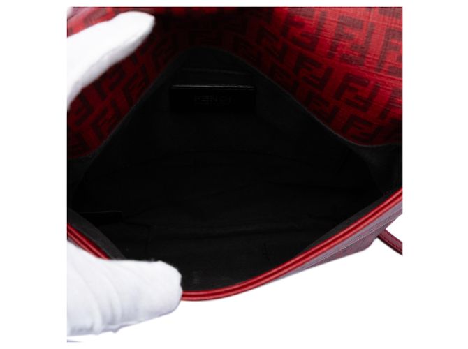 Borsa a tracolla Fendi Zucchino Spalmati rossa Rosso - vista 4