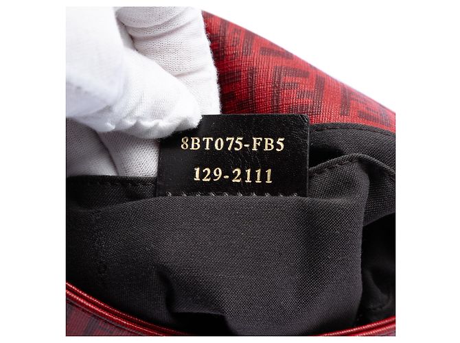 Borsa a tracolla Fendi Zucchino Spalmati rossa Rosso - vista 6
