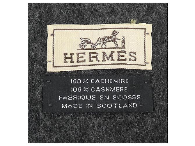 Stola in cashmere Hermès grigia Marrone - vista 3