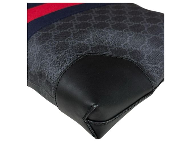 Borsa a Spalla Gucci GG Supreme Sherry Line Nero - vista 11
