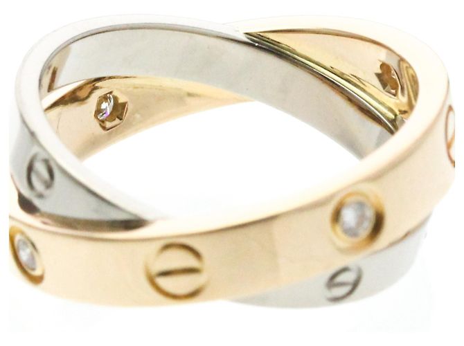 Cartier Be Love Ring Halb Diamant Silber Golden - Ansicht 6