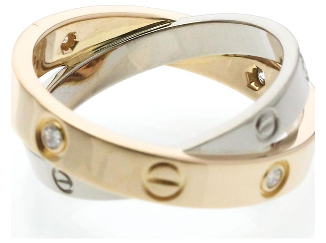 Cartier Be Love Ring Halb Diamant Silber Golden - Ansicht 8