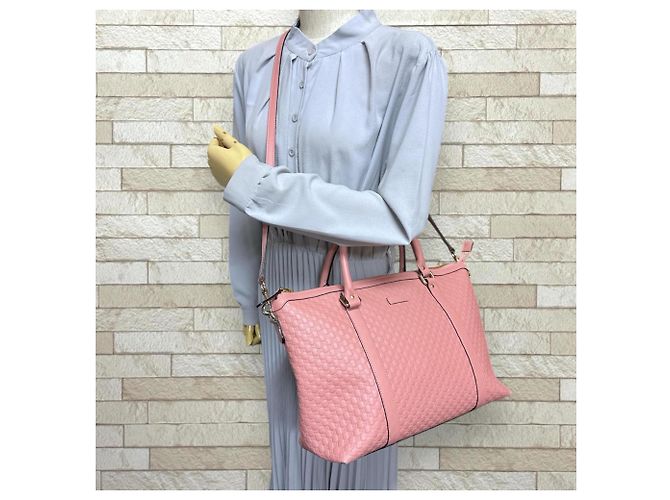 Bolso de Hombro Micro Guccissima Gucci - Cuero Rosa - vista 2
