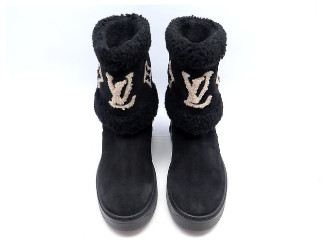 NEW LOUIS VUITTON SNOWDROP 1A95D5 41 BLACK ANKLE BOOTS - view 10