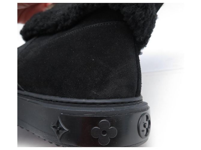NEW LOUIS VUITTON SNOWDROP 1A95D5 41 BLACK ANKLE BOOTS - view 12