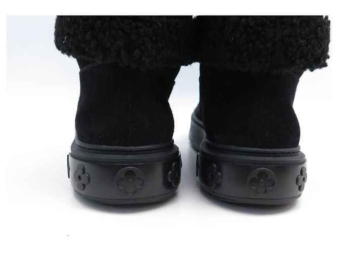 NEW LOUIS VUITTON SNOWDROP 1A95D5 41 BLACK ANKLE BOOTS - view 5